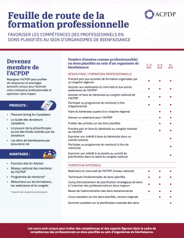 FAVORISER LES COMPÉTENCES DES PROFESSIONNELS EN DONS PLANIFIÉS AU SEIN D'ORGANISMES DE BIENFAISANCE